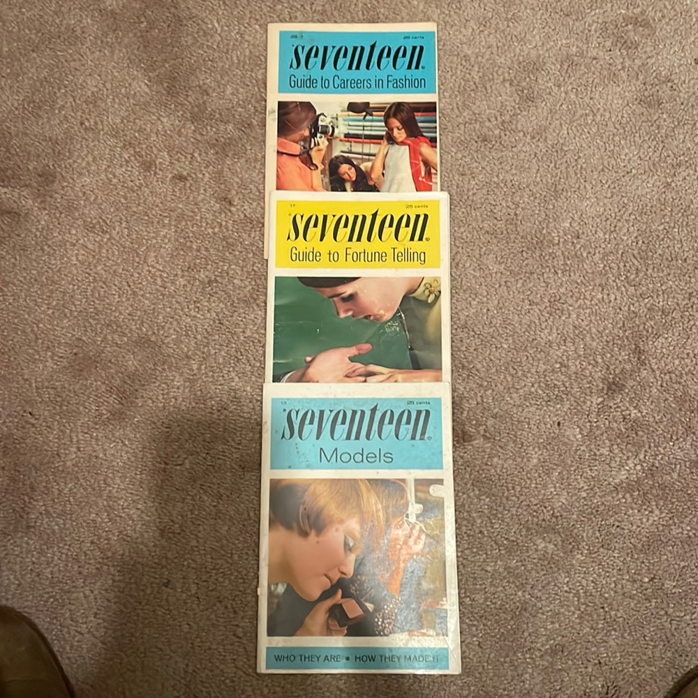 Three SEVENTEEN booklets, copyright 1968, Very Good Condition, 44 pages each.